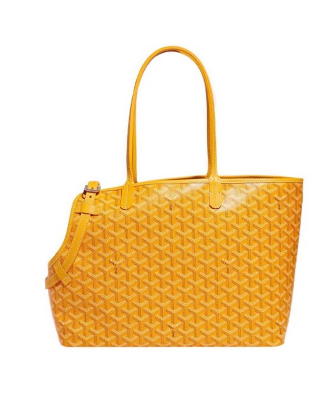 GOYARD Желтая кожаная сумка тоут, фото 1