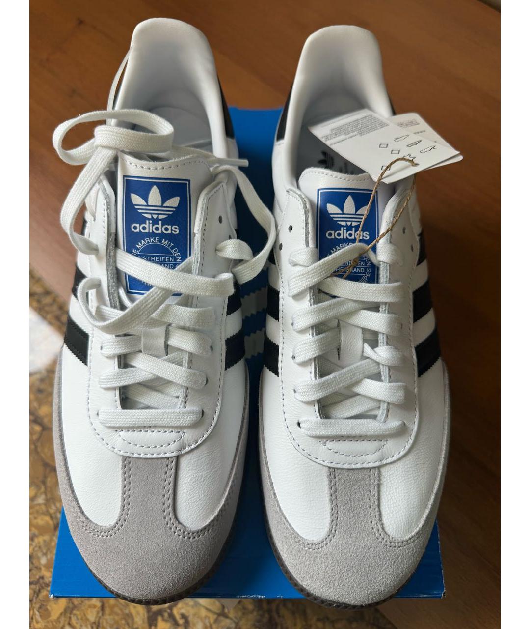ADIDAS Белые кожаные низкие кроссовки / кеды, фото 2