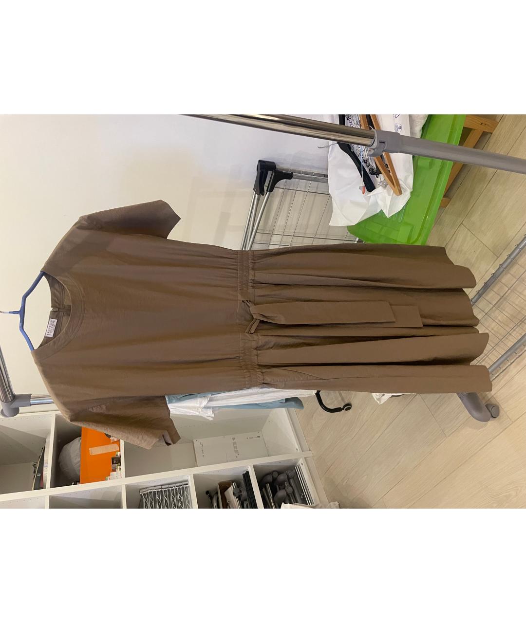 BRUNELLO CUCINELLI Коричневое хлопковое повседневное платье, фото 7