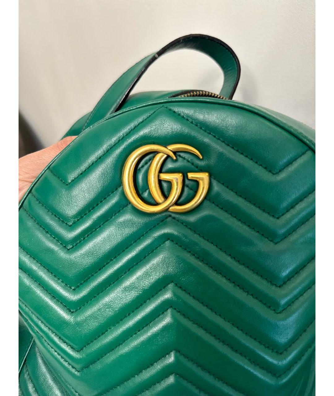GUCCI Зеленый кожаный рюкзак, фото 5