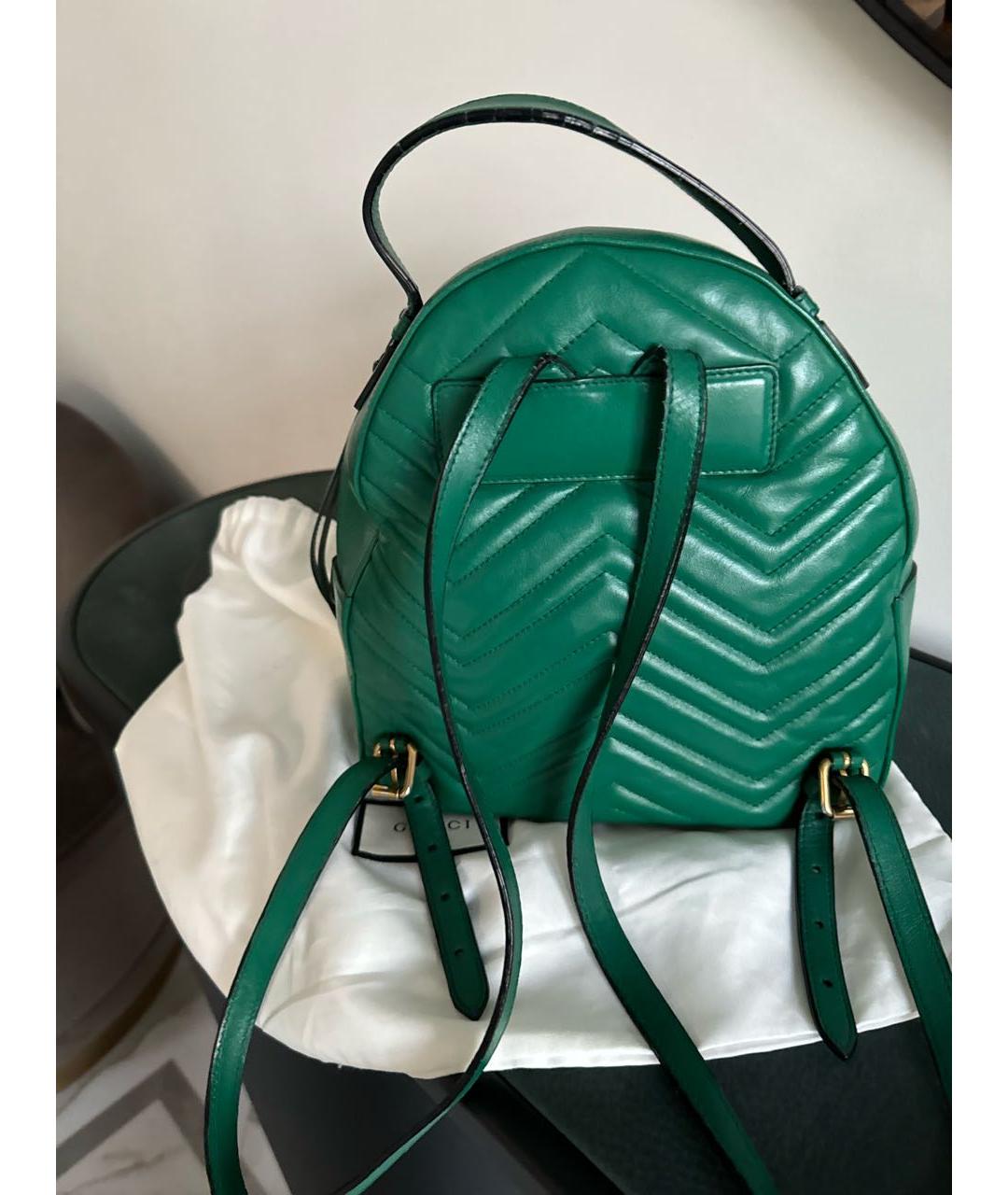 GUCCI Зеленый кожаный рюкзак, фото 3