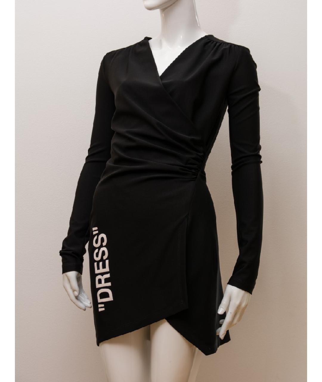 OFF-WHITE Черное вискозное платье, фото 3