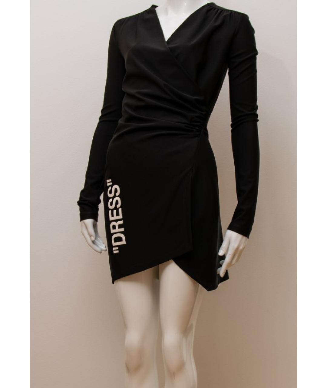 OFF-WHITE Черное вискозное платье, фото 2
