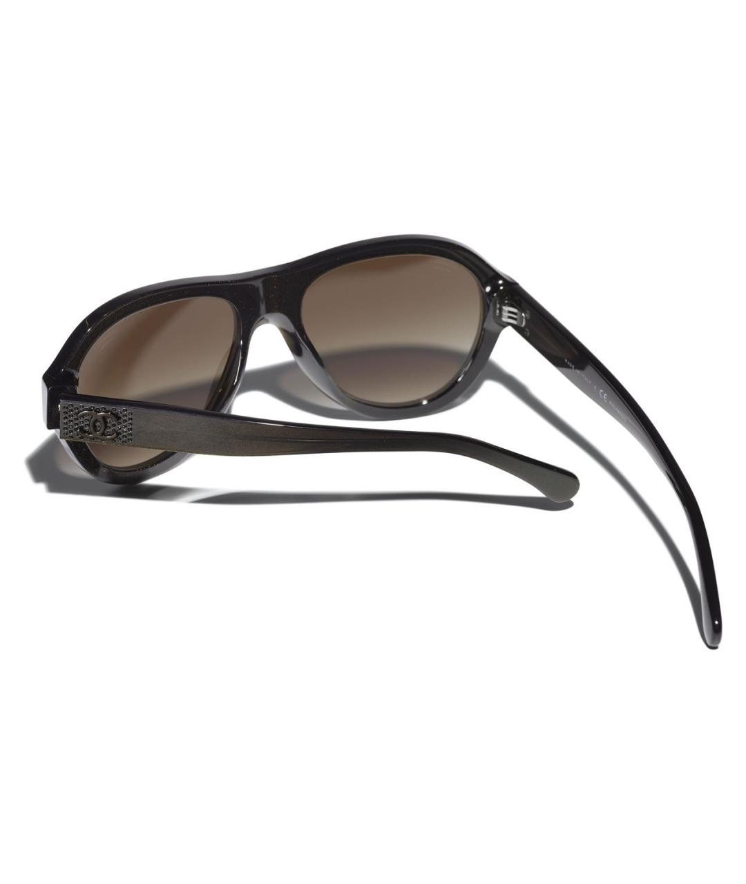 CHANEL PRE-OWNED Хаки пластиковые солнцезащитные очки, фото 3