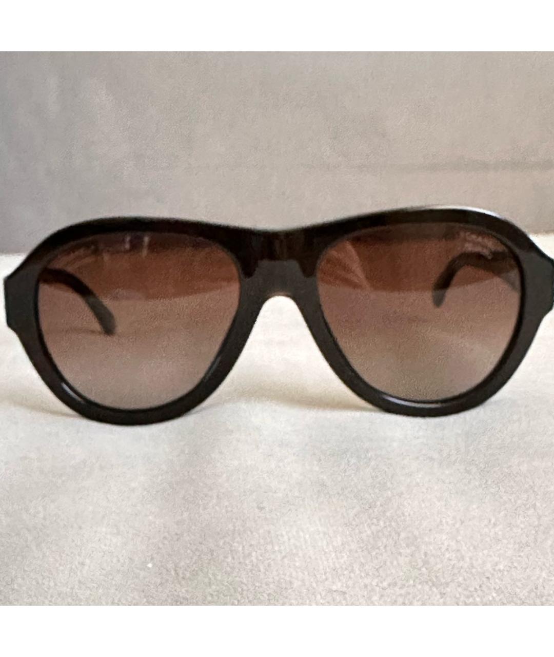 CHANEL PRE-OWNED Хаки пластиковые солнцезащитные очки, фото 6