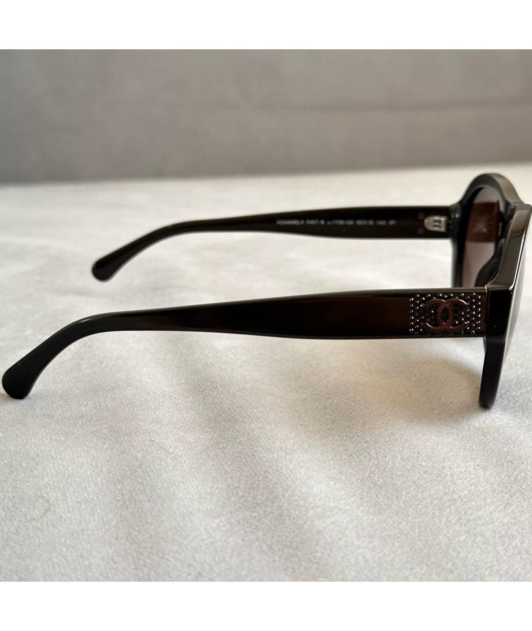 CHANEL PRE-OWNED Хаки пластиковые солнцезащитные очки, фото 7