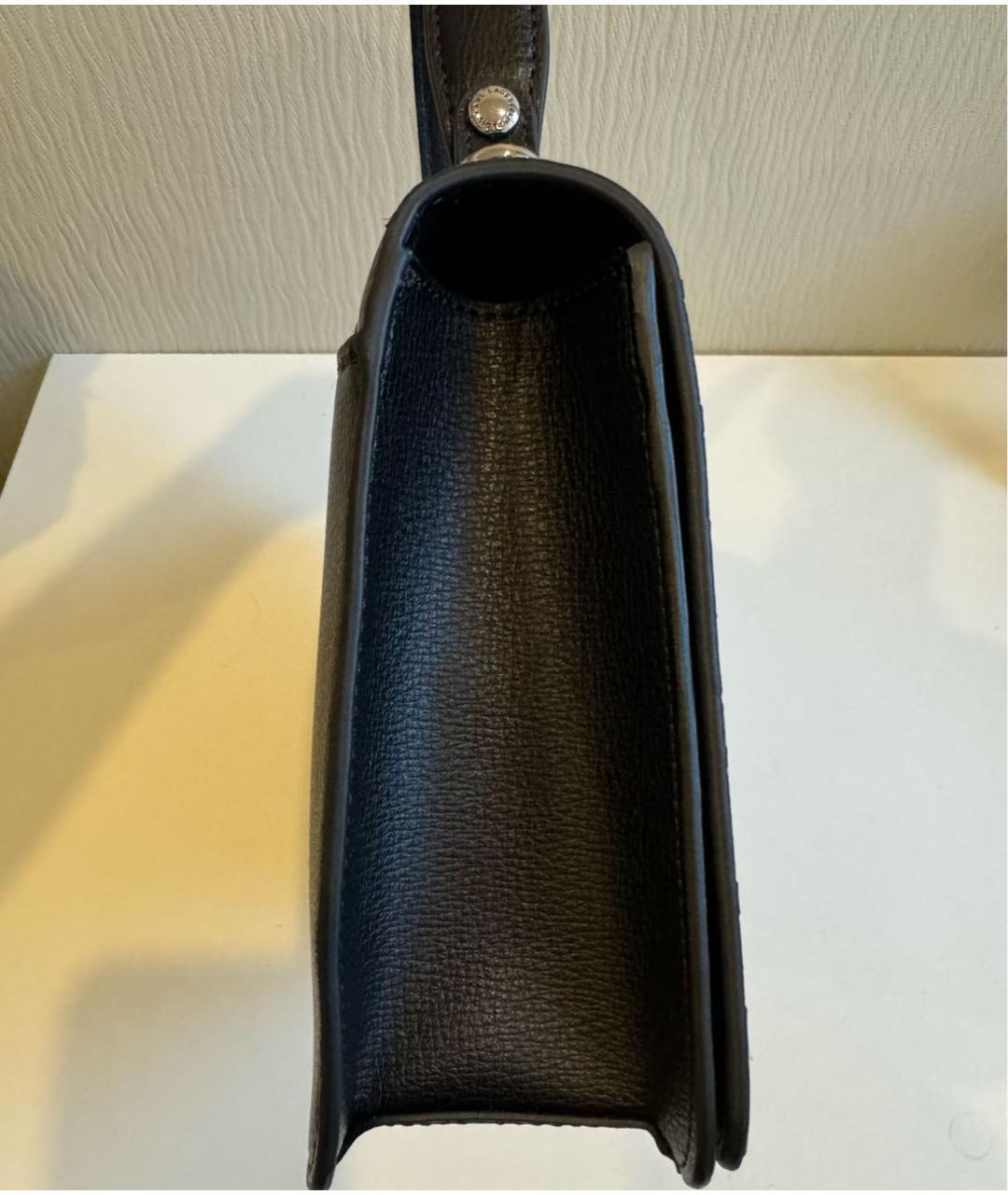 KARL LAGERFELD Черная кожаная сумка с короткими ручками, фото 3