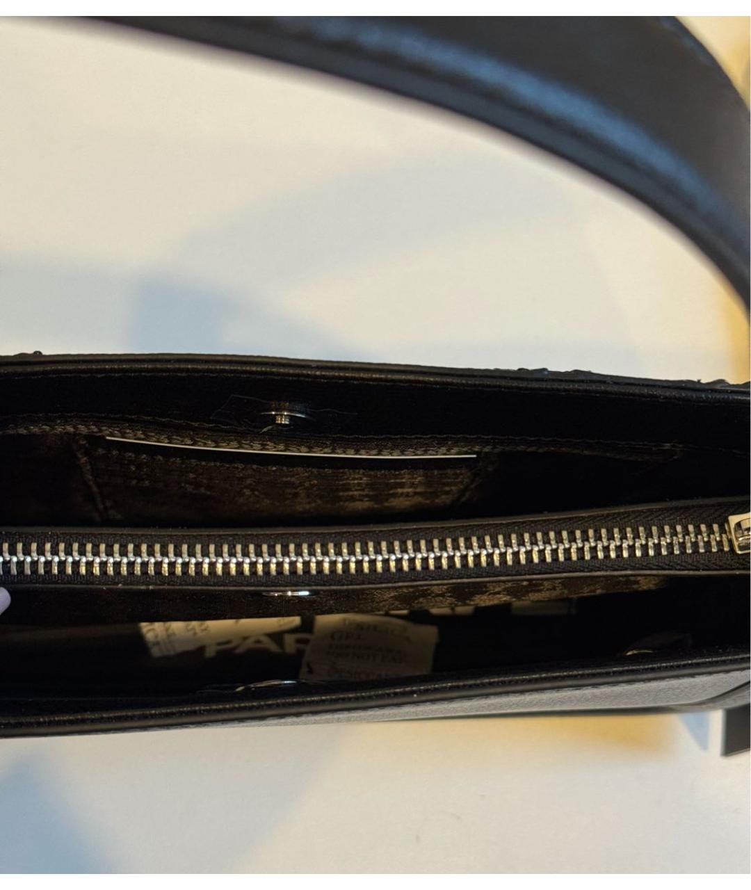 KARL LAGERFELD Черная кожаная сумка с короткими ручками, фото 4