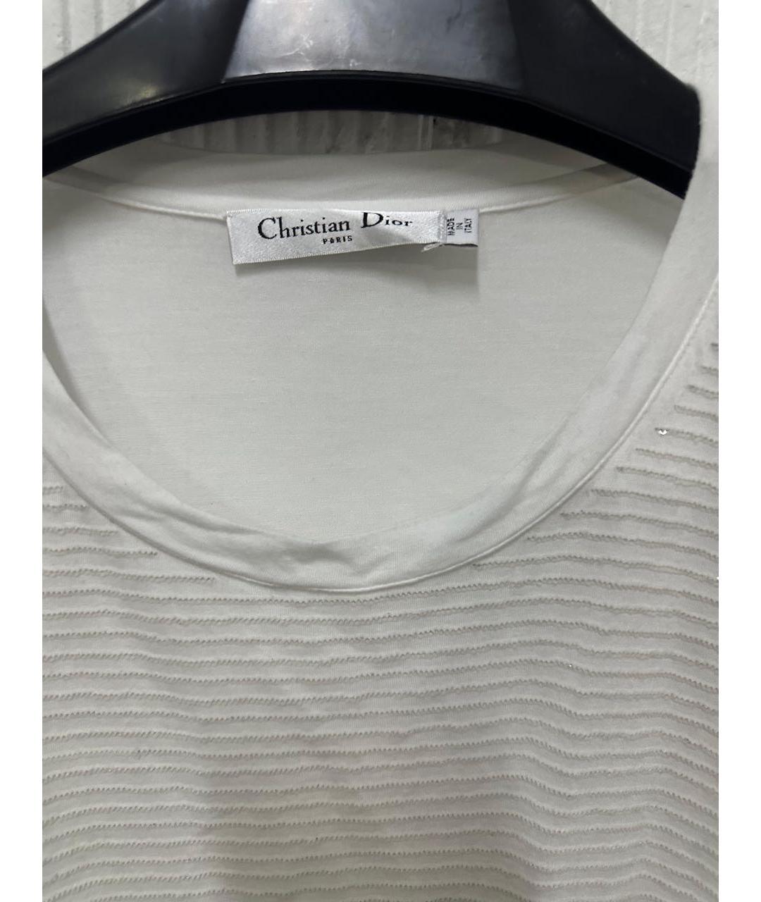 CHRISTIAN DIOR PRE-OWNED Белая хлопковая футболка, фото 3