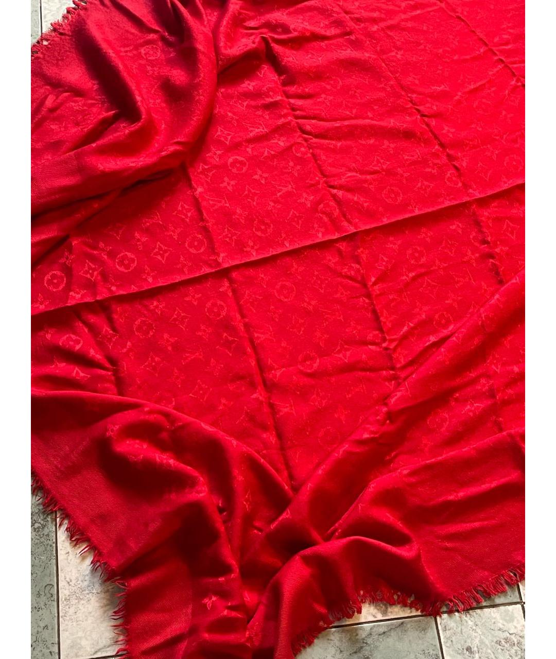 LOUIS VUITTON PRE-OWNED Красный шерстяной платок, фото 5