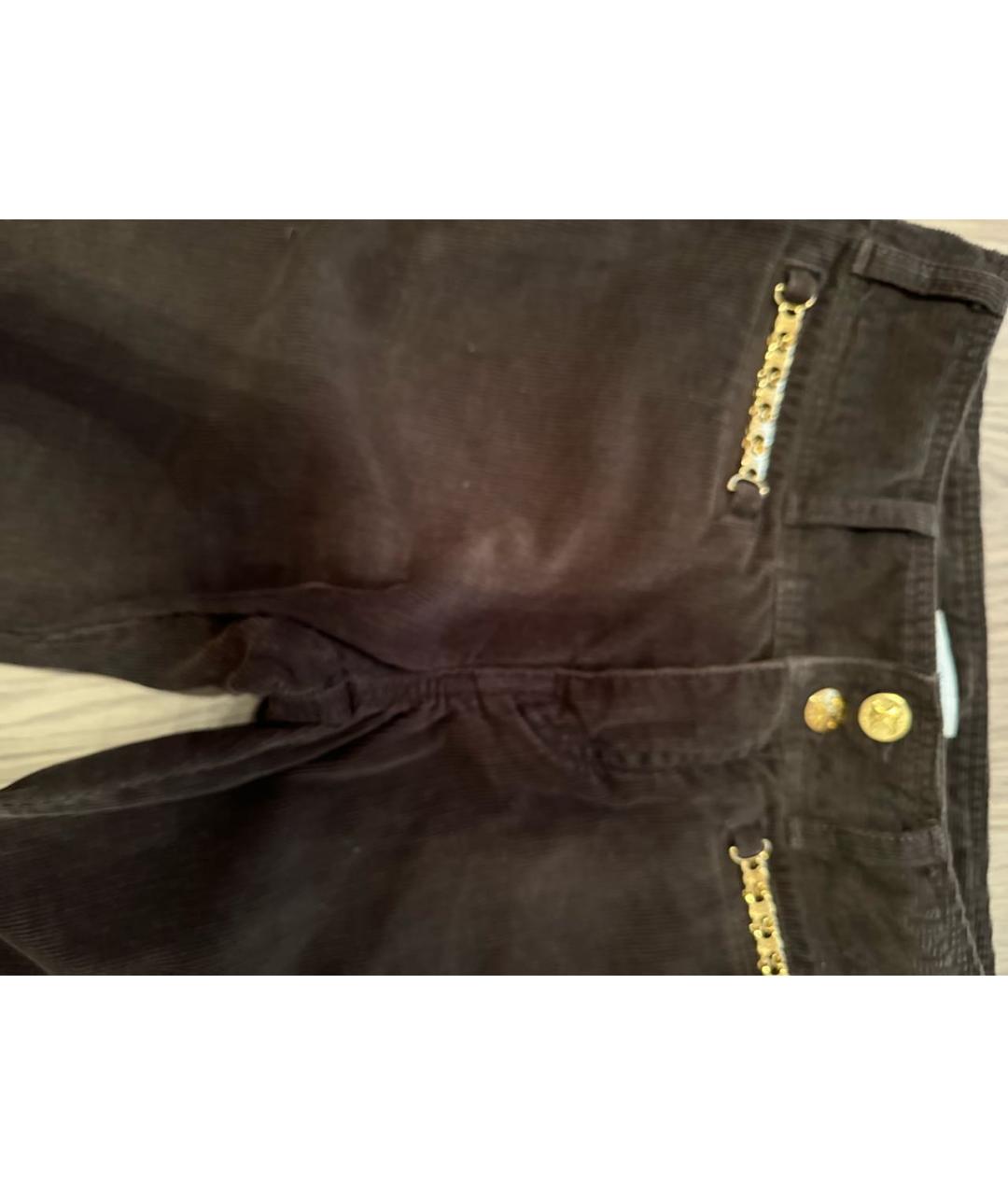 CELINE PRE-OWNED Коричневые велюровые прямые брюки, фото 3