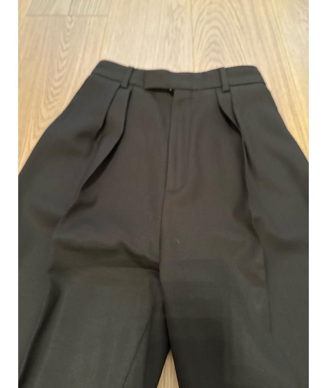 CELINE Черные шерстяные прямые брюки, фото 4