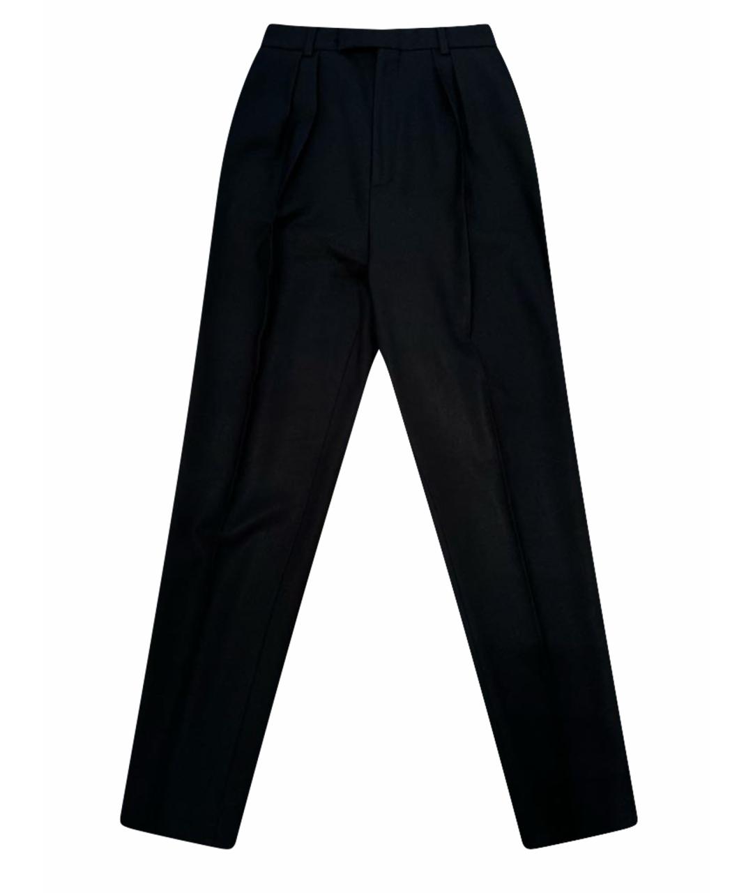 CELINE PRE-OWNED Черные шерстяные прямые брюки, фото 1