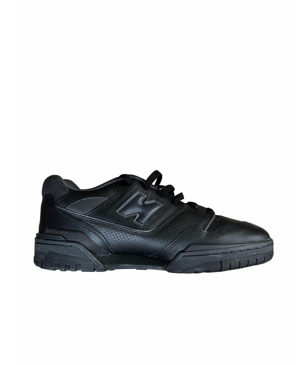 NEW BALANCE Черные кожаные низкие кроссовки / кеды, фото 1