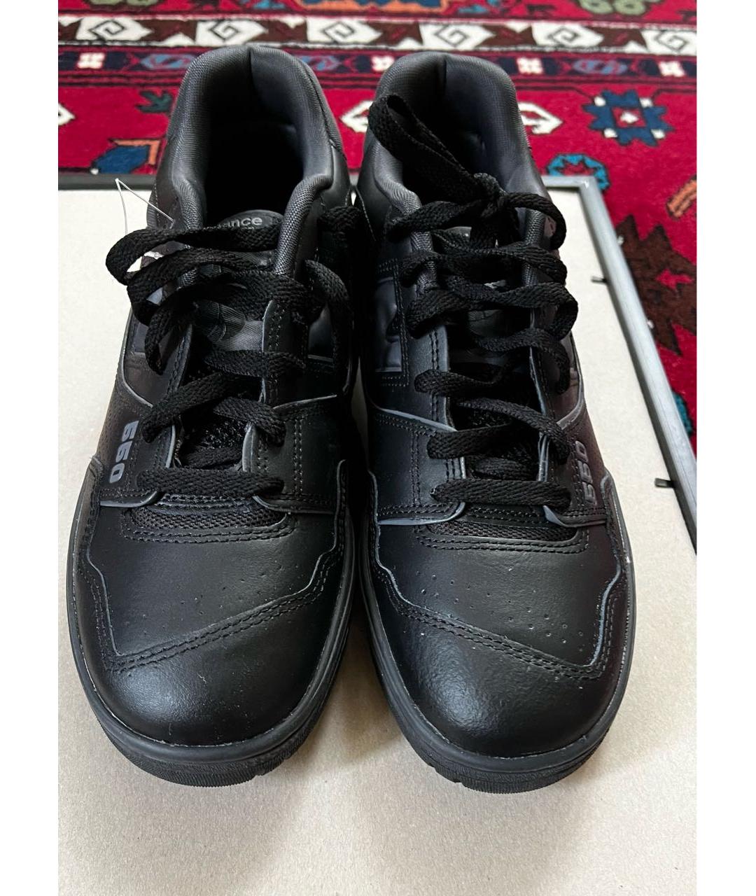 NEW BALANCE Черные кожаные низкие кроссовки / кеды, фото 3