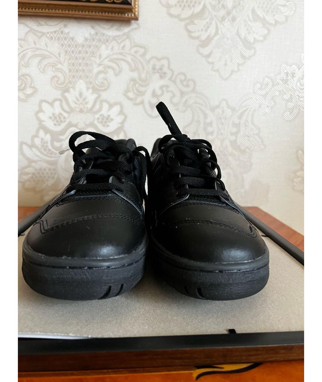 NEW BALANCE Черные кожаные низкие кроссовки / кеды, фото 7