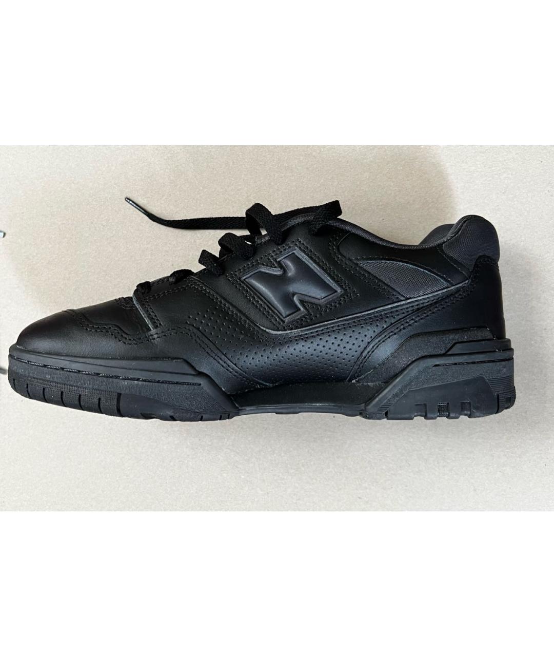 NEW BALANCE Черные кожаные низкие кроссовки / кеды, фото 2