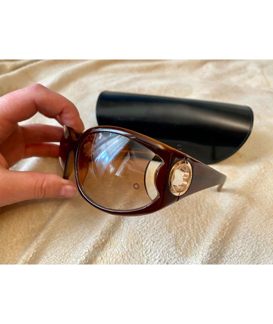 MONTBLANC Коричневые пластиковые солнцезащитные очки, фото 7