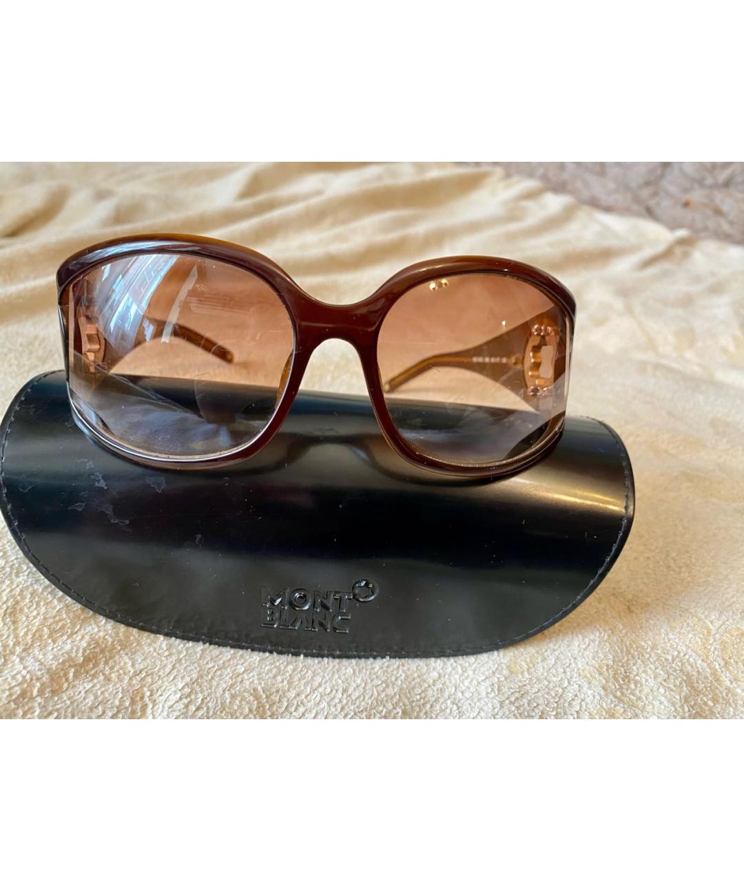 MONTBLANC Коричневые пластиковые солнцезащитные очки, фото 4