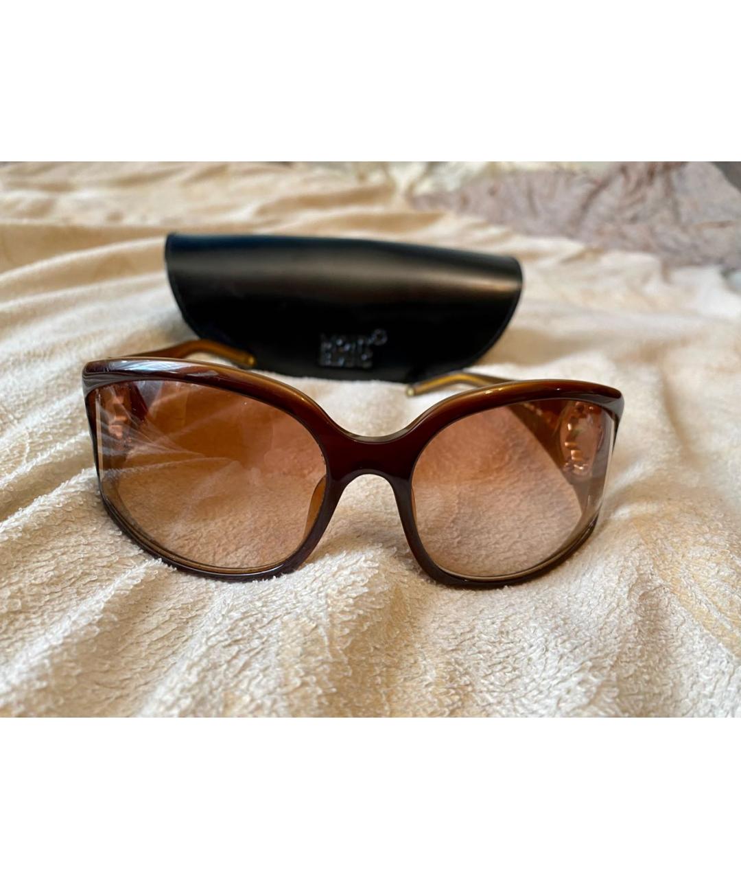 MONTBLANC Коричневые пластиковые солнцезащитные очки, фото 9