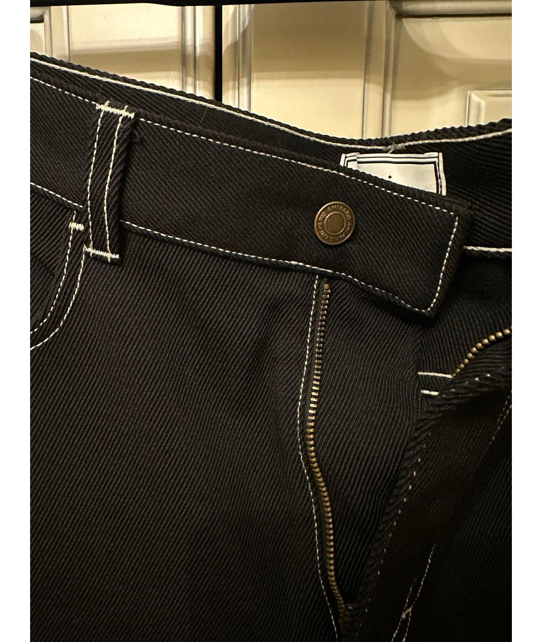 AMI ALEXANDRE MATTIUSSI Черные хлопко-полиэстеровые прямые джинсы, фото 3