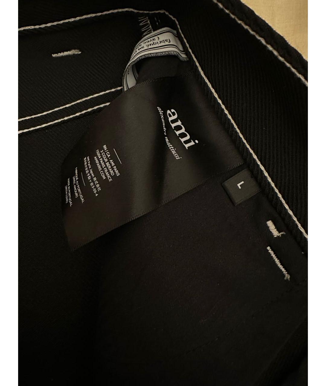 AMI ALEXANDRE MATTIUSSI Черные хлопко-полиэстеровые прямые джинсы, фото 6