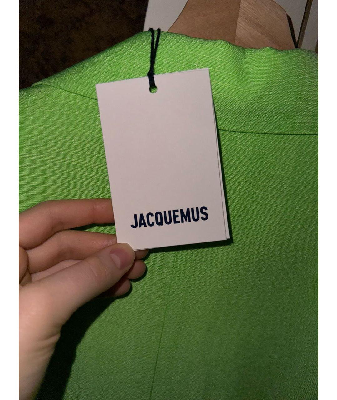 JACQUEMUS Салатовый льняной жакет/пиджак, фото 5