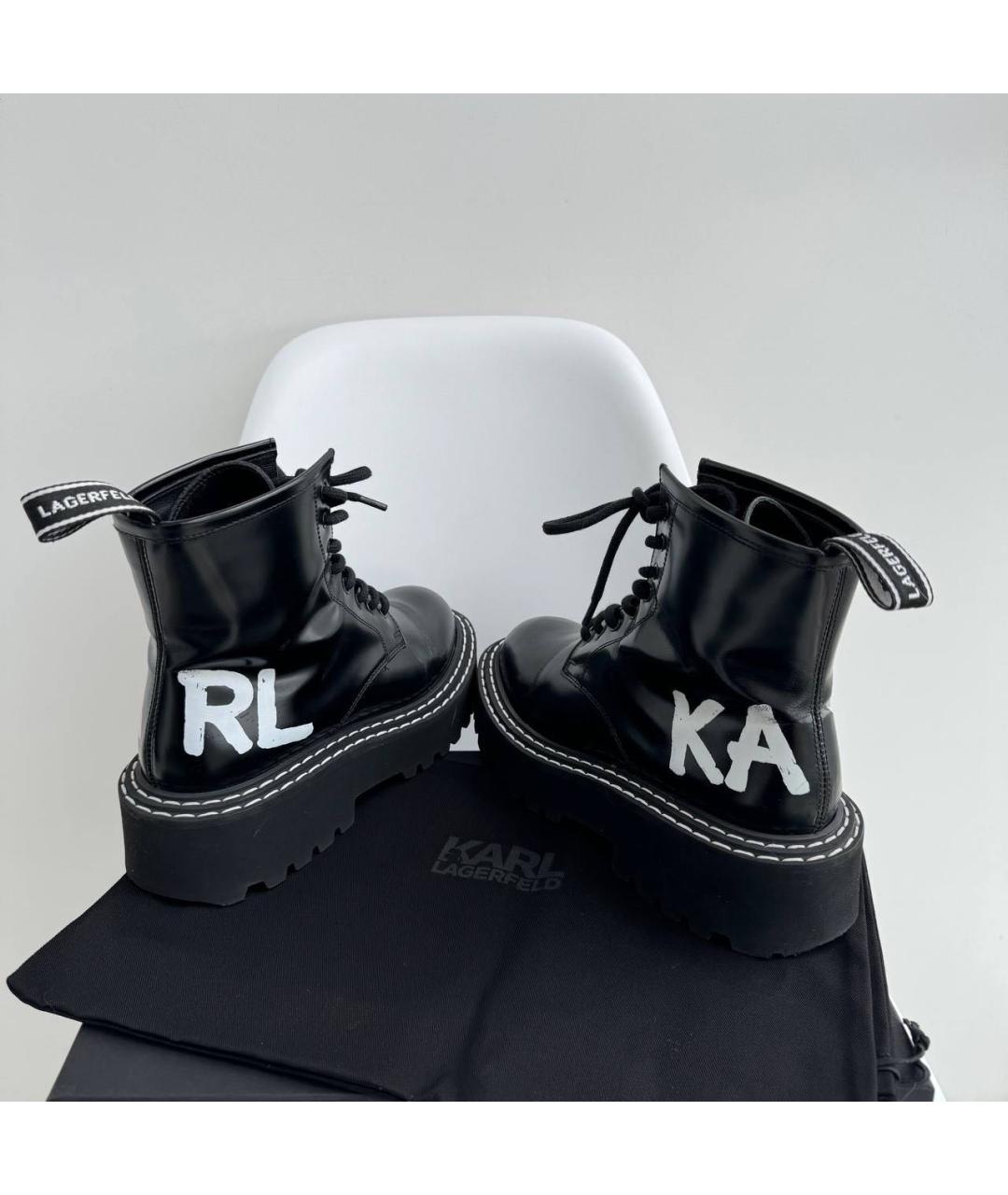 KARL LAGERFELD Черные кожаные ботинки, фото 7