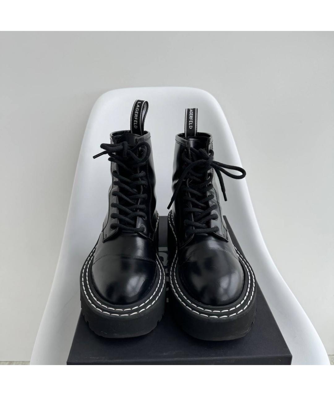 KARL LAGERFELD Черные кожаные ботинки, фото 4