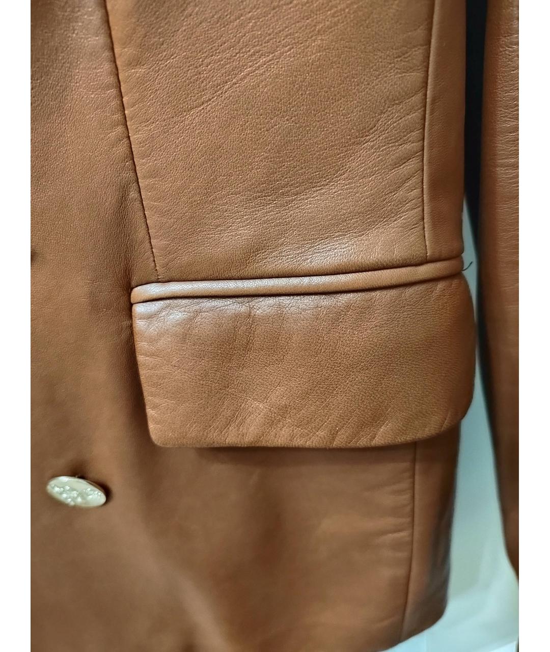 RALPH LAUREN Коричневый кожаный жакет/пиджак, фото 7