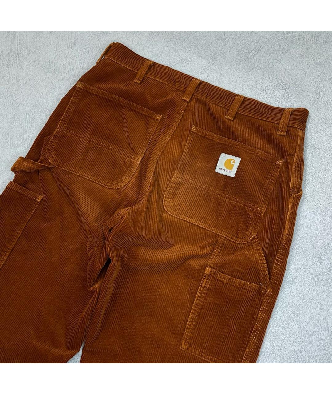 CARHARTT WIP Коричневые хлопковые повседневные брюки, фото 7
