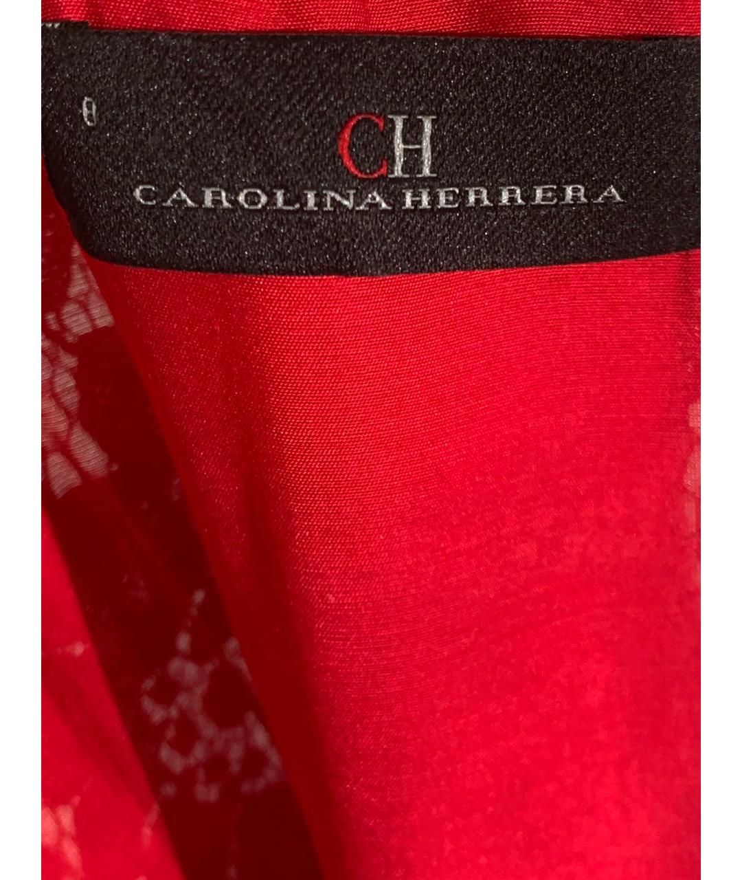 CAROLINA HERRERA Красное хлопковое коктейльное платье, фото 4