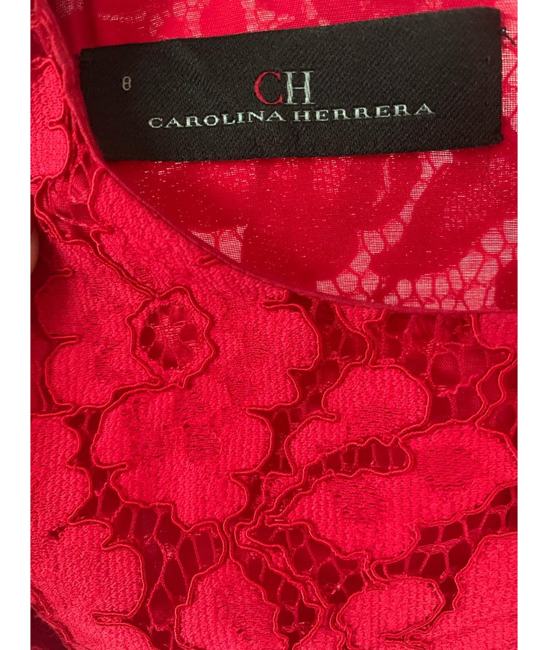 CAROLINA HERRERA Красное хлопковое коктейльное платье, фото 3