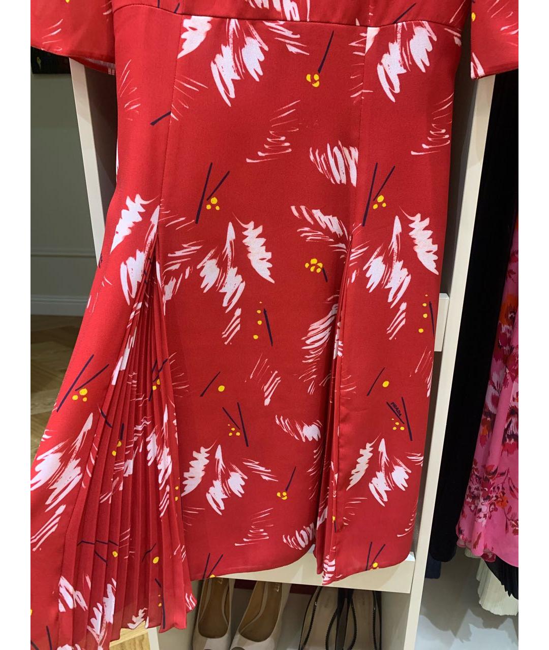 PRADA Красное шифоновое коктейльное платье, фото 4