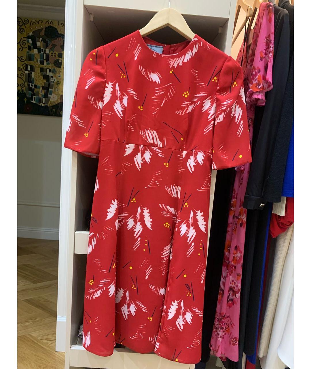PRADA Красное шифоновое коктейльное платье, фото 6