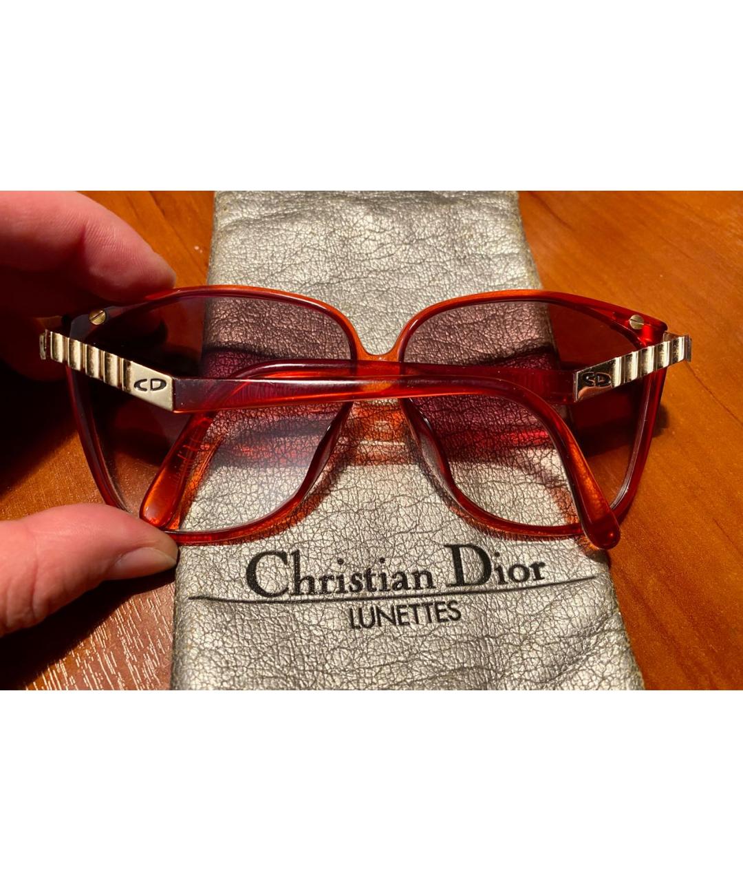 CHRISTIAN DIOR PRE-OWNED Красные пластиковые солнцезащитные очки, фото 3