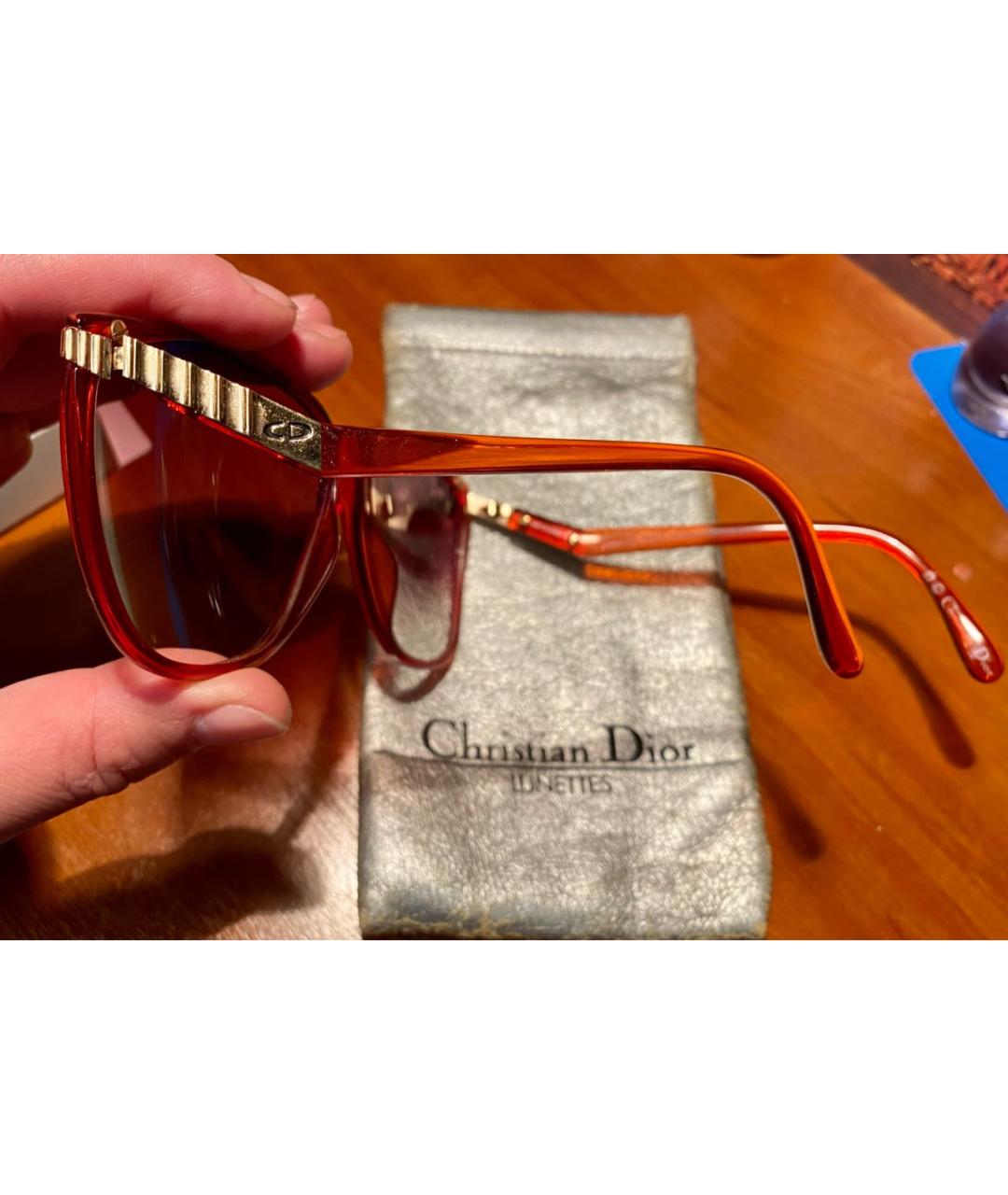 CHRISTIAN DIOR PRE-OWNED Красные пластиковые солнцезащитные очки, фото 2