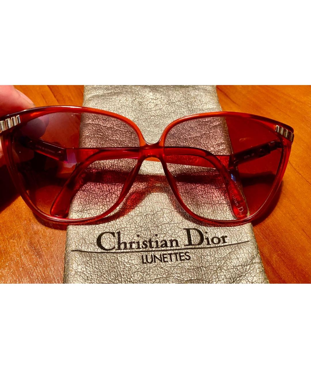 CHRISTIAN DIOR PRE-OWNED Красные пластиковые солнцезащитные очки, фото 7