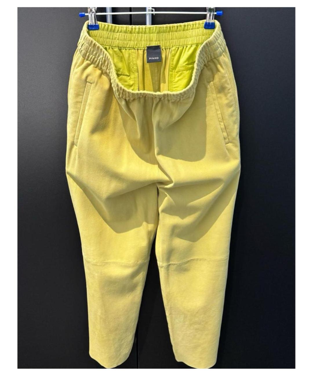 PINKO Желтые прямые брюки, фото 2