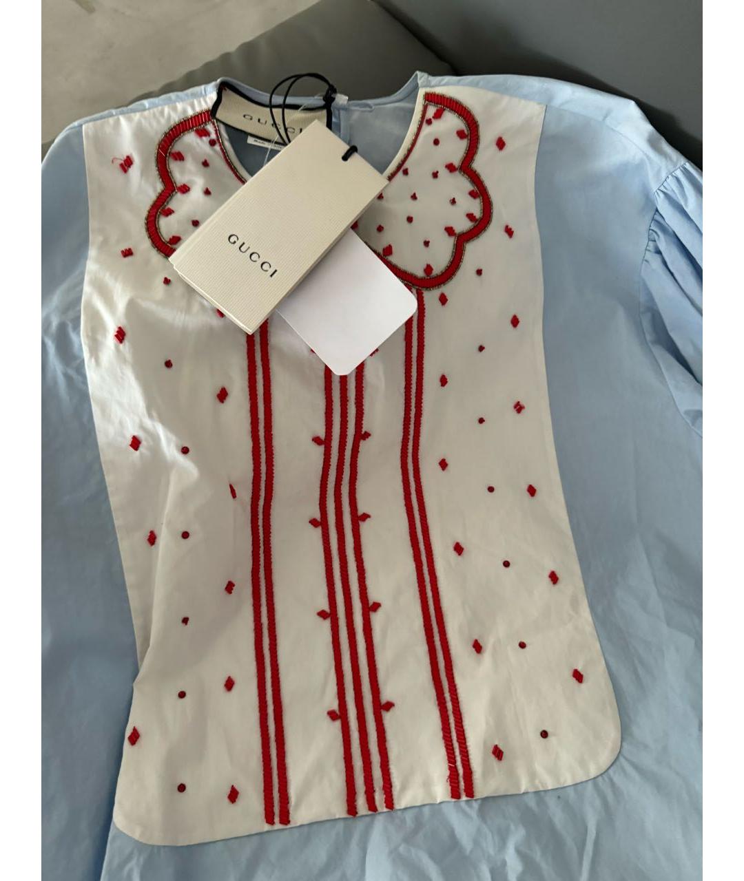 GUCCI Голубое хлопковое платье, фото 6