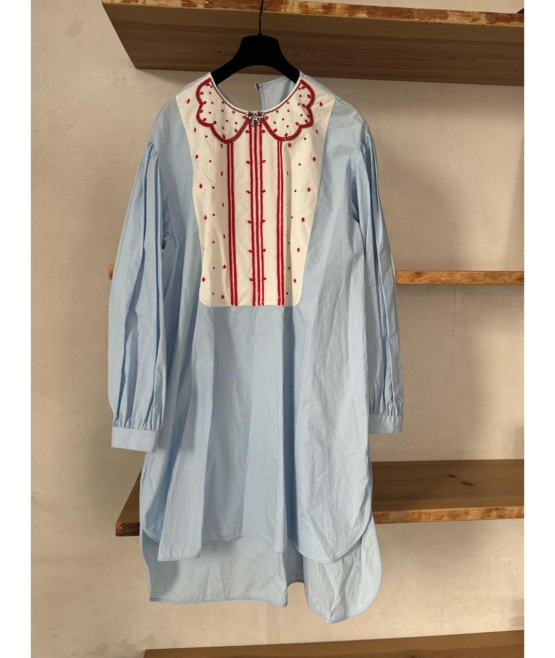 GUCCI Голубое хлопковое платье, фото 2