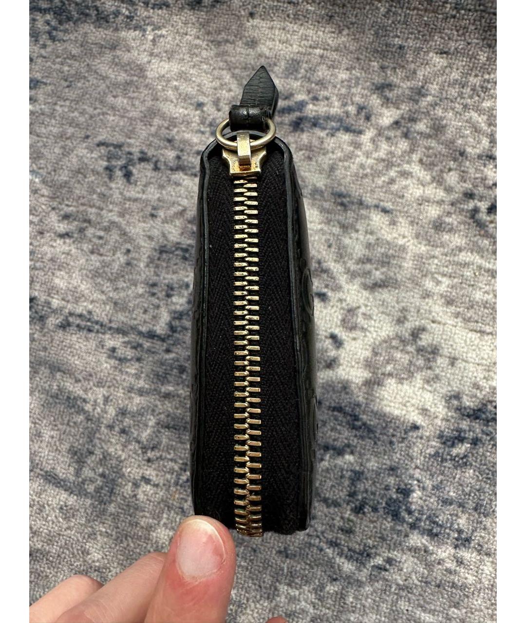 GUCCI Черный кожаный кошелек, фото 4