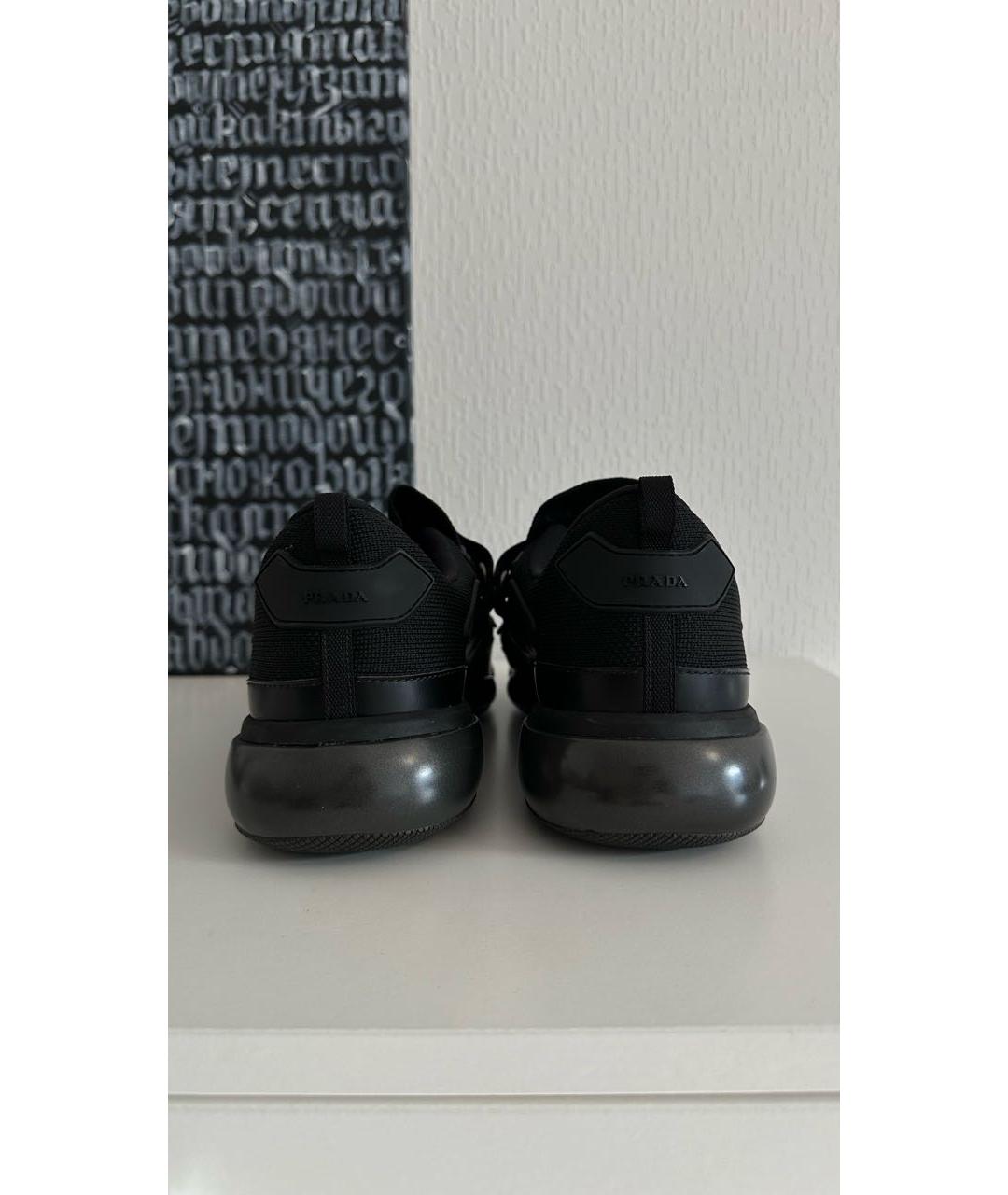 PRADA Черные низкие кроссовки / кеды, фото 3