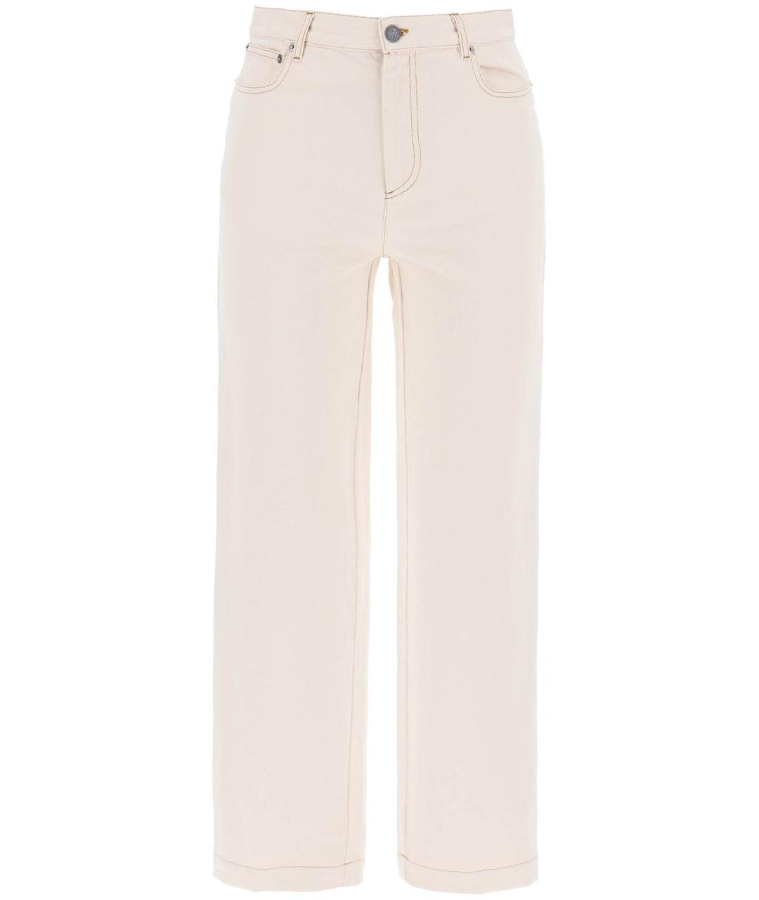 A.P.C. Белые хлопковые прямые джинсы, фото 2