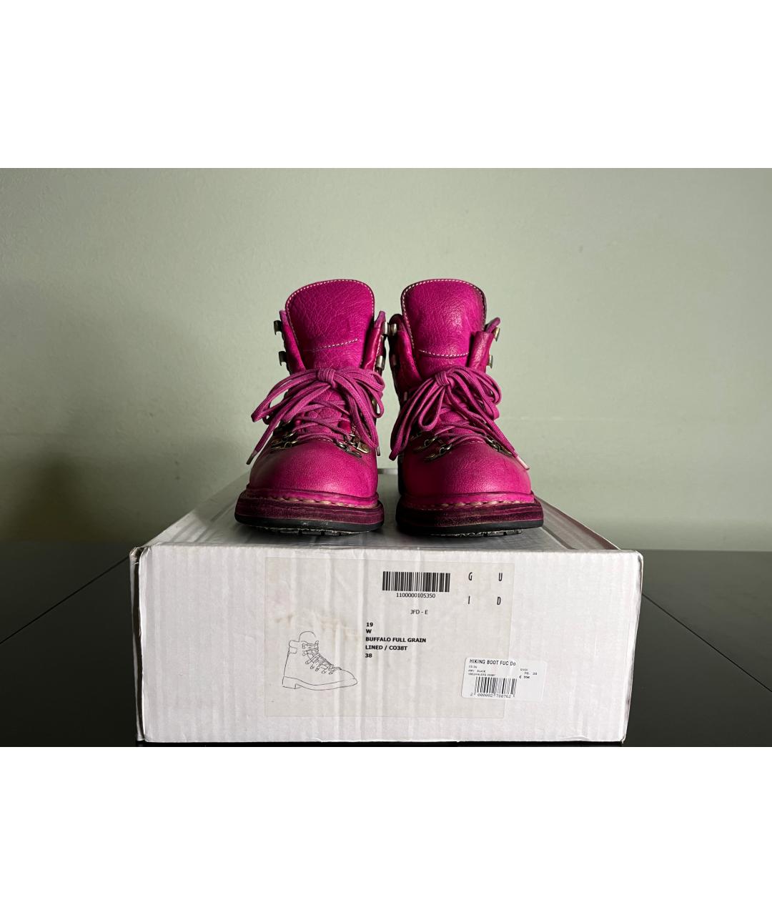 GUIDI Розовые кожаные ботинки, фото 2