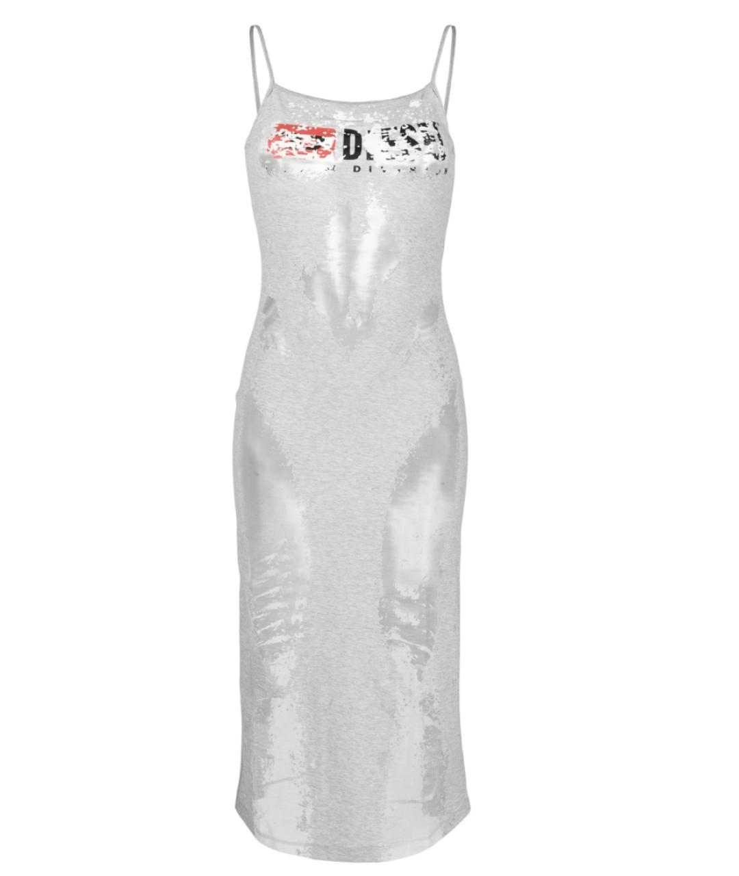 DIESEL Серое хлопковое коктейльное платье, фото 1