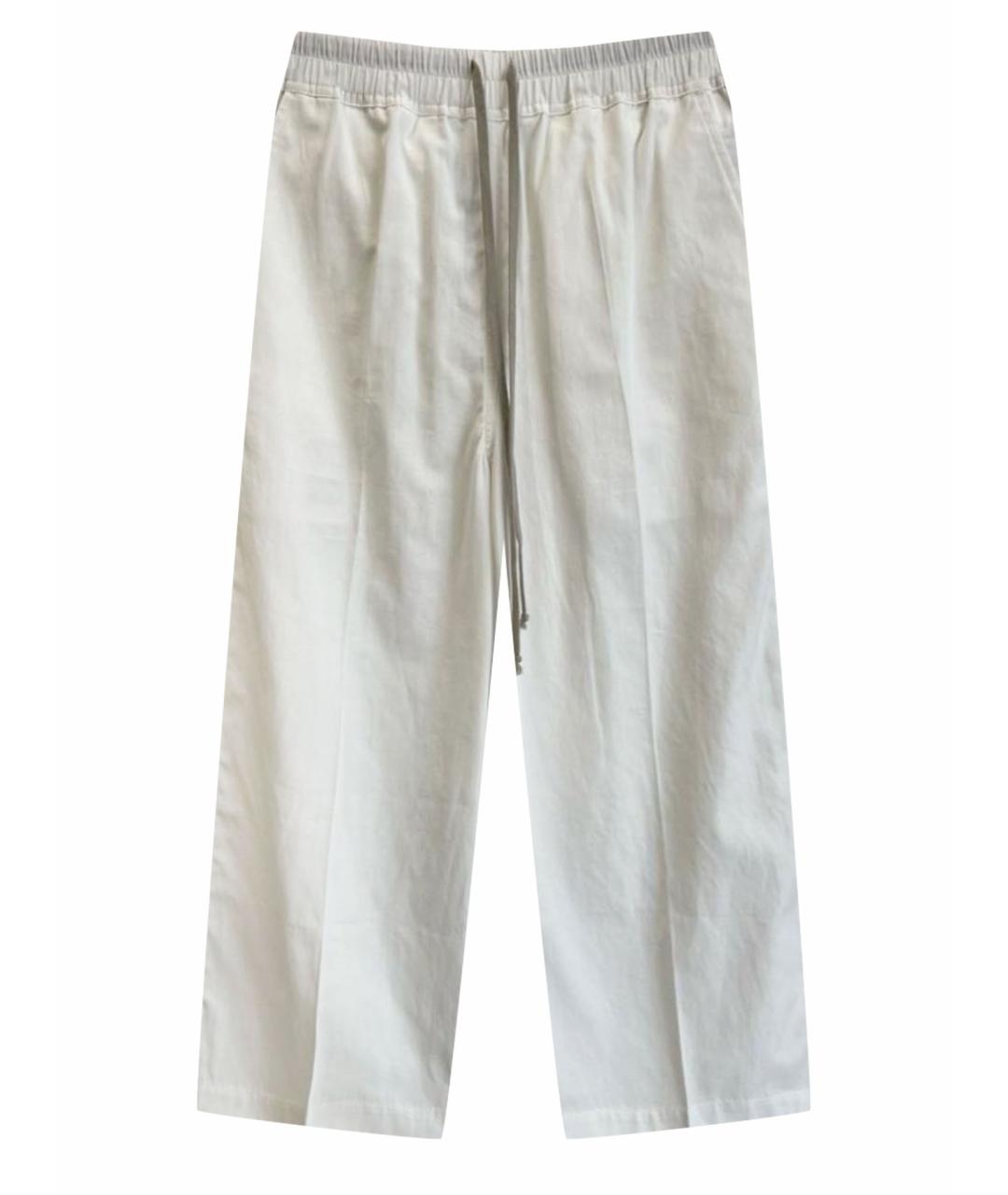 RICK OWENS DRKSHDW Белые хлопковые повседневные брюки, фото 1