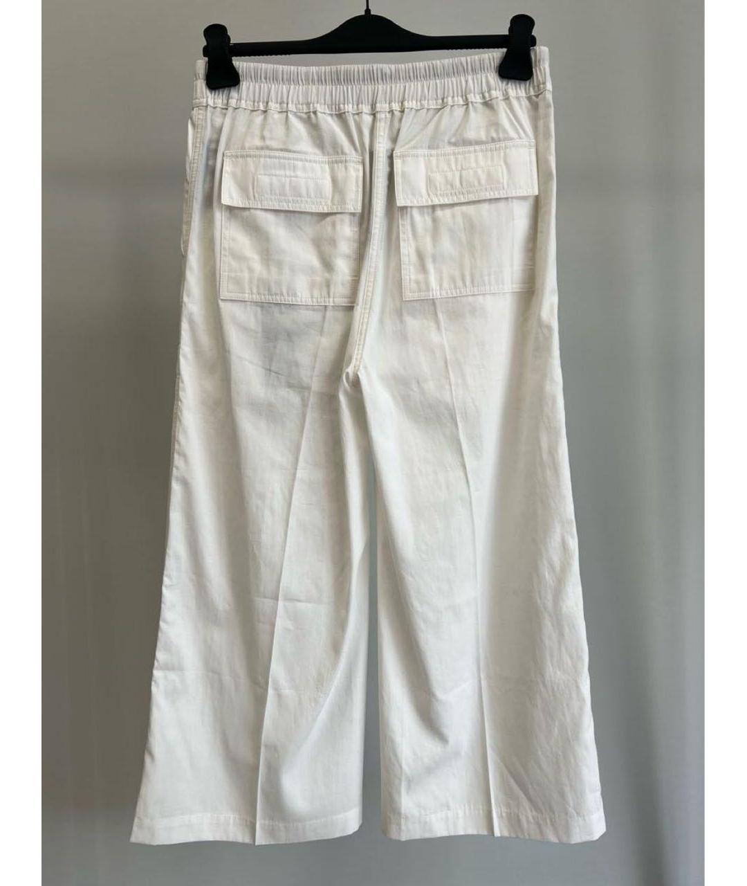RICK OWENS DRKSHDW Белые хлопковые повседневные брюки, фото 3