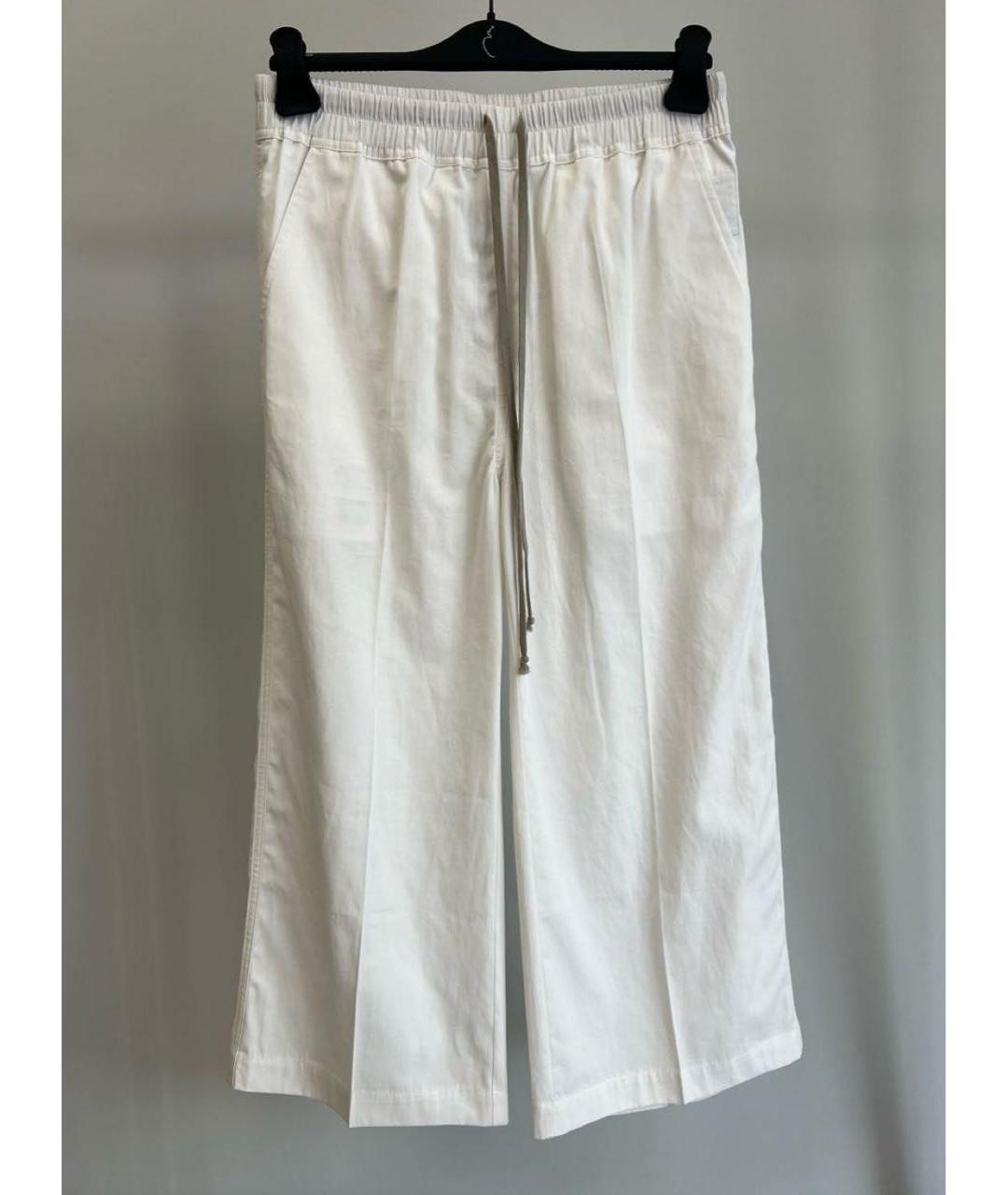RICK OWENS DRKSHDW Белые хлопковые повседневные брюки, фото 2
