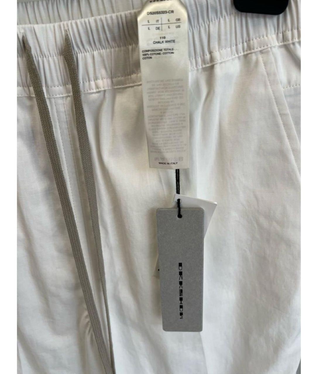 RICK OWENS DRKSHDW Белые хлопковые повседневные брюки, фото 4